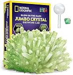 National Geographic Jumbo Kit de croissance en cristal - Grow Your Own Giant Glow in The Dark Crystal en quelques jours avec ce kit de fabrication de cristaux, kit scientifique, Grow Crystals for Kids