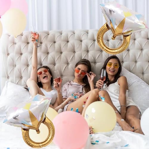4PCS Bride to Be Sash and Veil, Bride Diamond Ring Balloons Accessories for Bachelorette Bridal Shower Engagement Wedding Party Decorations - Image 5