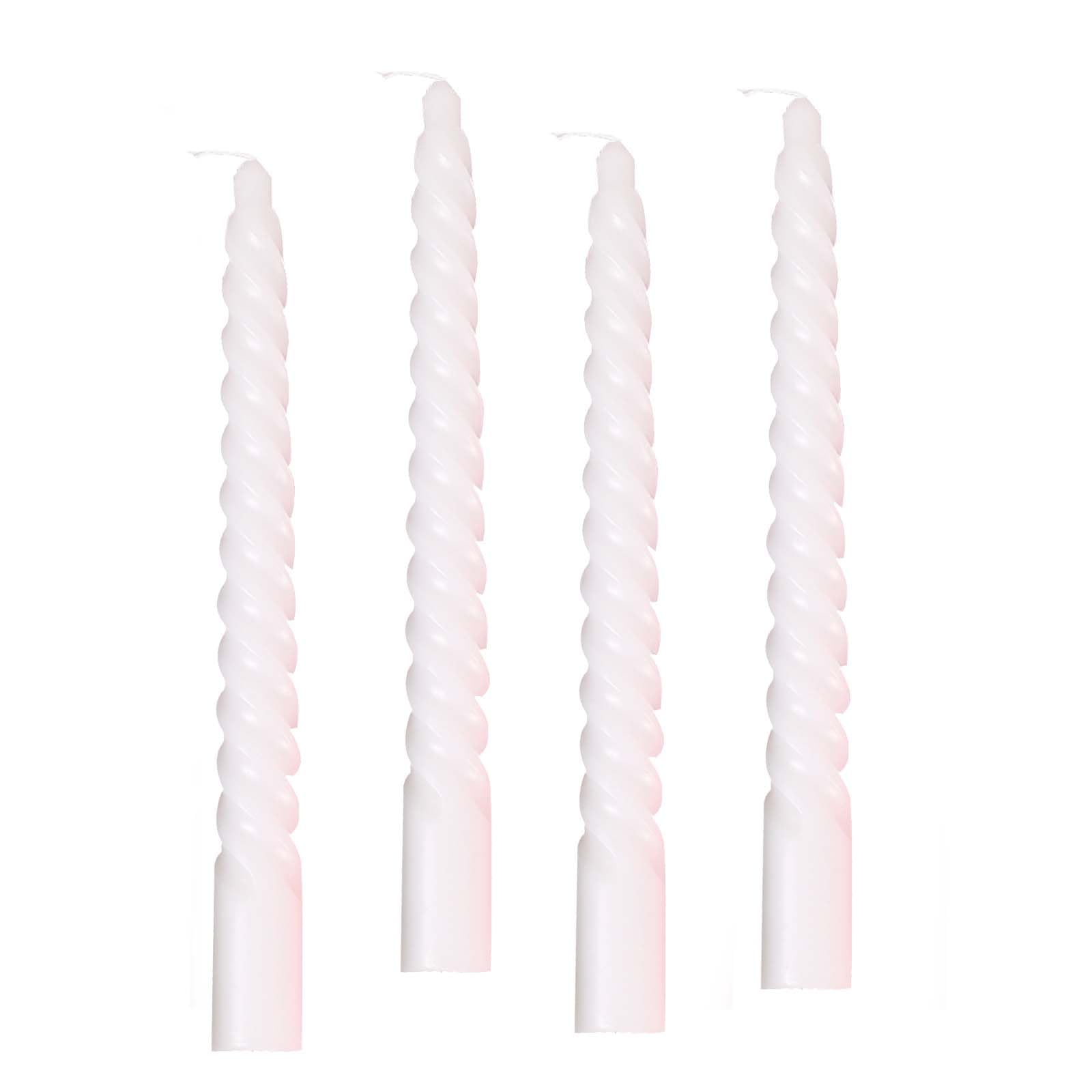 Kandelo 8Inch Taper Spiral Candles Set of 4, 5 hrs, Smokeless, Long Candle, Tall Candlesticks, Home Dinner, Party, Wedding, Halloween, Christmas (