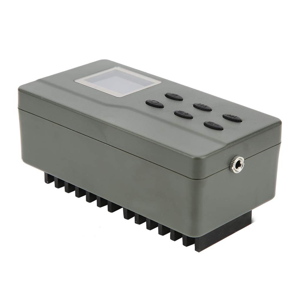Dilwe Lettore Audio per Uccelli Altoparlante Elettrico per Uccelli in ABS con Doppie Trombe da 35 W, Timer LCD di Alimentazione da 12 V e Selezione di Brani USB per il Controllo degli all'aperto e