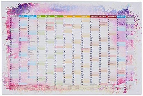 LanaKK Kalender2015buntkork60x40S - Lienzo Impreso con Calendario de 2015, montado en Bastidor (Corcho, 60 x 40 cm), Multicolor