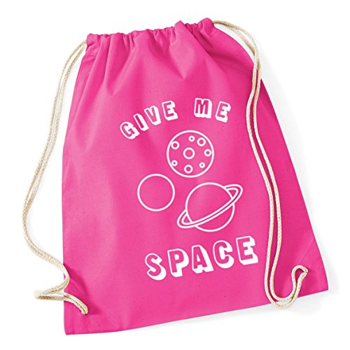 Image of Hippowarehouse Give me space Drawstring Cotton School Gym Kid Bag Sack 37cm x 46cm, 12 litres