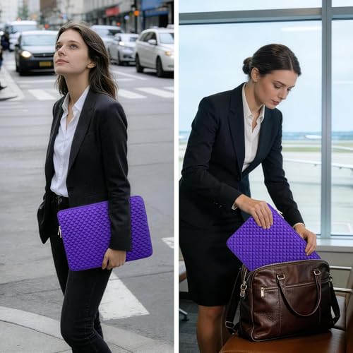 Housse pour ordinateur portable 15,6 pouces violette RAINYEAR antichoc - 6