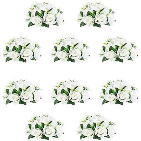 QUTUNI 10Pcs Fake Flower Ball Bouquet Cover