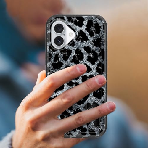 Coque iPhone 16 Plus léopard avec support pour vos voyages et vidéos