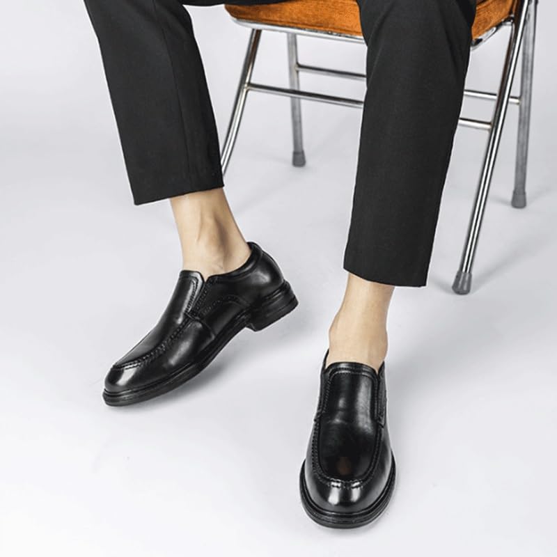 Dress Work Leather Loafers Slip-on Black Thick Sole Shoes Non Slip Men's Casual Oxfords Shoes Comfortable Lightweight Men's Walking Shoes3