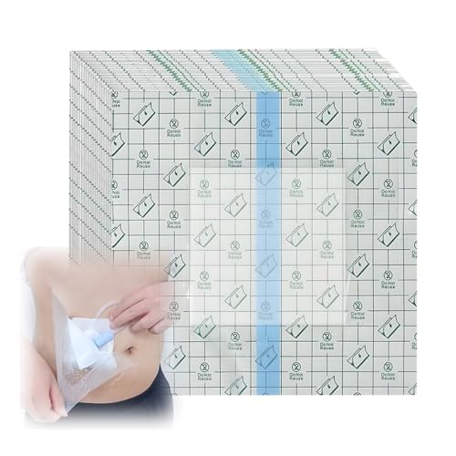 Fanluex Waterproof Ostomy Bag Shower Covers 30 Pack 8x8 Dialysis Catheter Shower Cover Shower Shield Wound Cover with Center Non-Stick Pad Colostomy Bag Covers for Women & Men