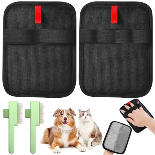 Bldrwer Guanto Peli Gatto, 2 Pezzi Guanto Peli Cane, 2 Pezzi Spazzola per Gatti, Togli Peli Animali, Pulizia Efficiente, Riutilizzabile, Adatto per Cani e Cani
