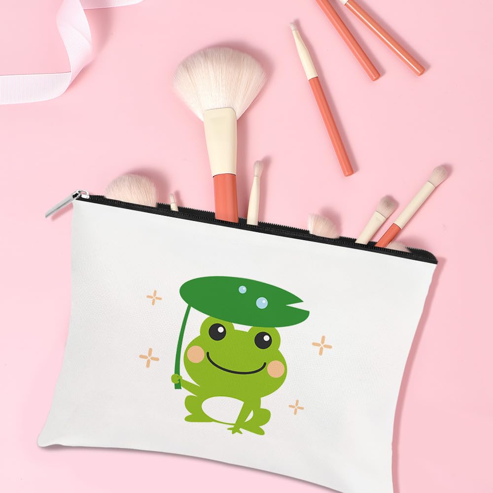 Frog Gifts for Women Frog Gifts for Frog Lovers Animal Themed Gift for Friend Woman Funny Makeup Bag Gift Just A Girl Who Loves Frogs Cosmetic Bags Christmas Presents - Image 4