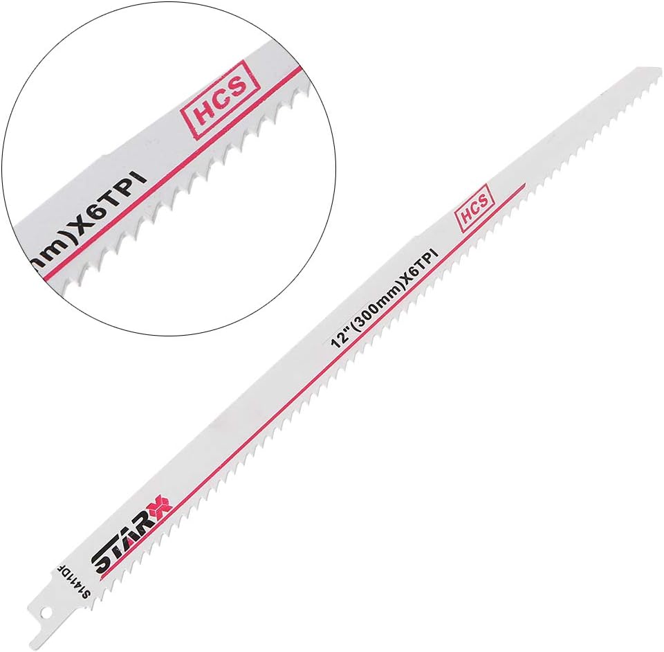 Power Tool, High Carbon Steel S1411DF 300mm 12" Reciprocating Saw Blade Effective Flexible For Cutting Wood Woodworking Tool Supplies