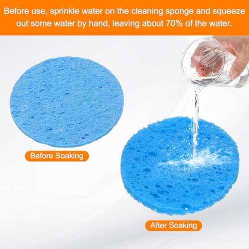 Image of HARFINGTON 6pcs Soldering Iron Cleaning Sponge 1.97 inch Replacement Sponge High Temperature for Cleaning Welding Soldering Iron Tip, Blue