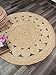COTTON CRAFT Jute Braided Area Rug - 4 Feet Round - Boho Farmhouse Rustic Vintage Area Accent Throw Rug - Handwoven Reversible Natural - Living Room Den Study Home Décor Gift - Natural