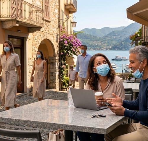 Image of Pack of 100 Disposable 3-Ply Face Mask | Soft on Skin | With Elastic Earloops and Nose Clip | Great For Office, School, Home, Kitchen and Outdoors | Unisex