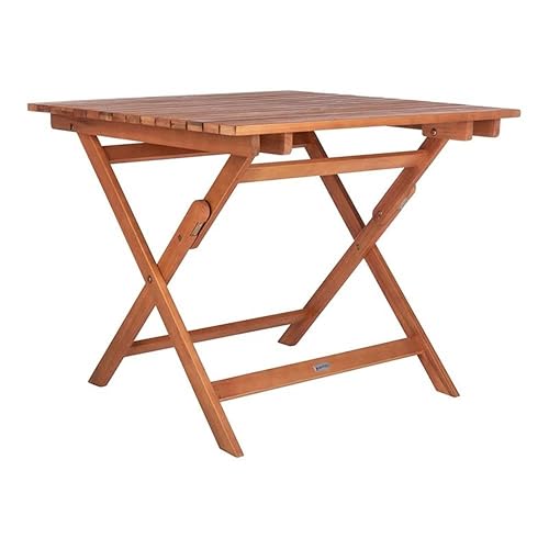 SAFAVIEH Outdoor Collection Kresler Natural Brown Folding Table