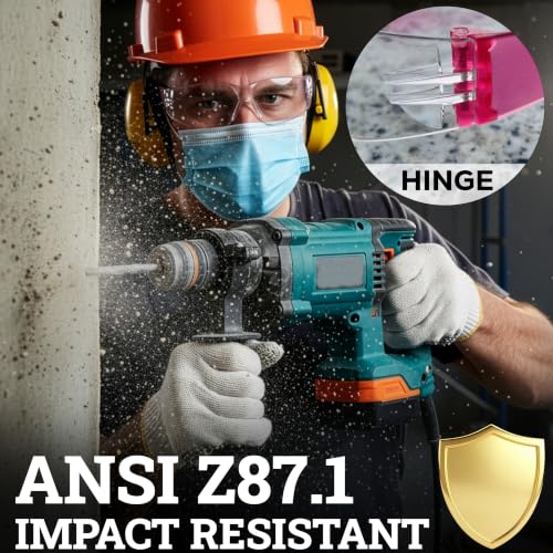 Image of BISON LIFE Clear Safety Glasses - ANSI Z87.1 Certified Scratch & Impact Resistant Eye Protection Goggles for Men & Women