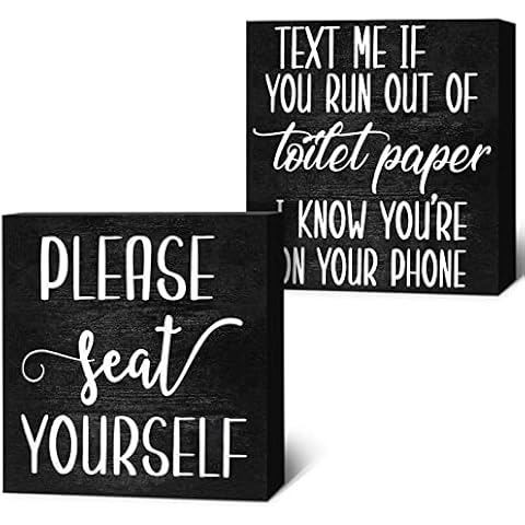 Jetec Funny Farmhouse Bathroom Signs Cover