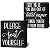 Jetec 2 pieces farmhouse bathroom signs decor wooden box sign funny bathroom wall art rustic bathroom wood plaque please seat yourself bathroom decor for home bathroom restroomblack  urban country home decor