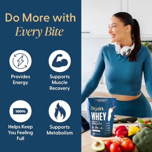 Orgain Unflavored 25g Whey Protein Powder, Non-GMO, 20 Servings, 24 Oz - image 4