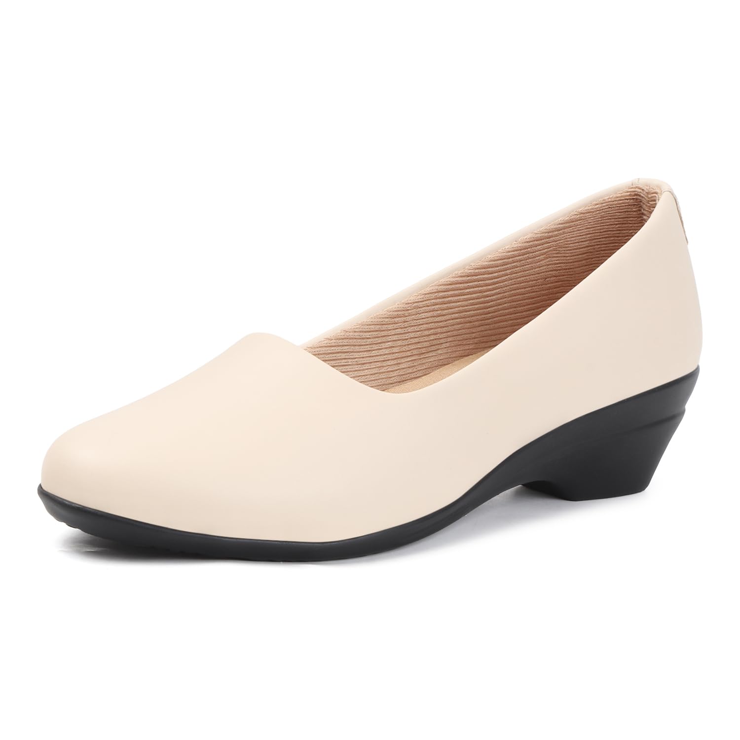 Elegant Black Matte Wedge Heels for Women Closed Toe, Comfort Fit-image-19