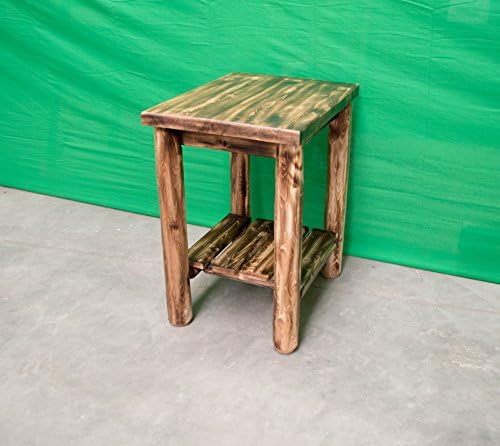 Midwest Log Furniture - Torched Cedar Log Dresser - Sofa End Table
