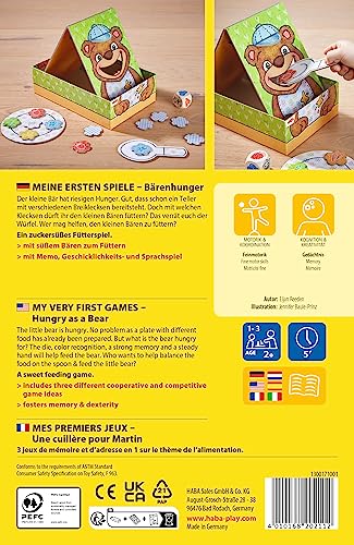 Haba My Very First Games - Hungry As A Bear - A Memory & Dexterity Game For Ages 2 And Up #TOP2
