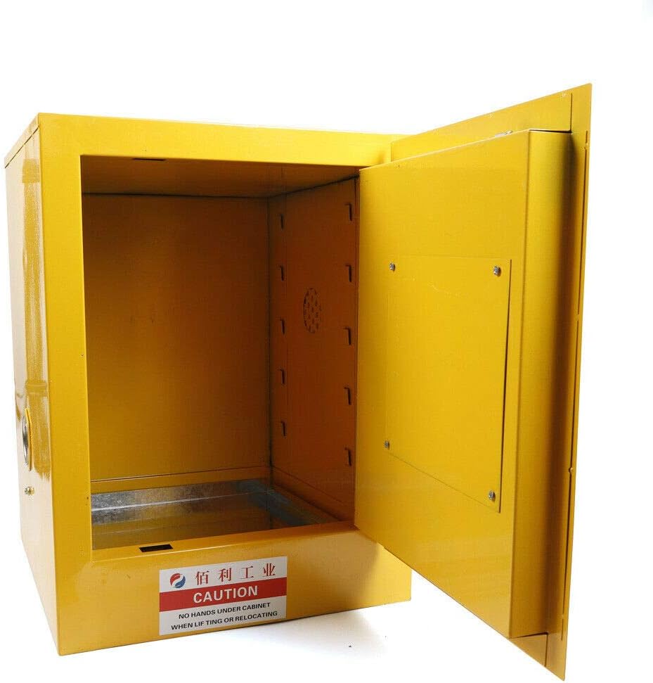 Hazardous Storage Cabinets Safety Cabinet for Flammable Liquids Single Door Leak-Proof 12 Gallon Capacity Adjustable Shelf Door Manual Close Flammable Storage Cabinet : Industrial & Scientific