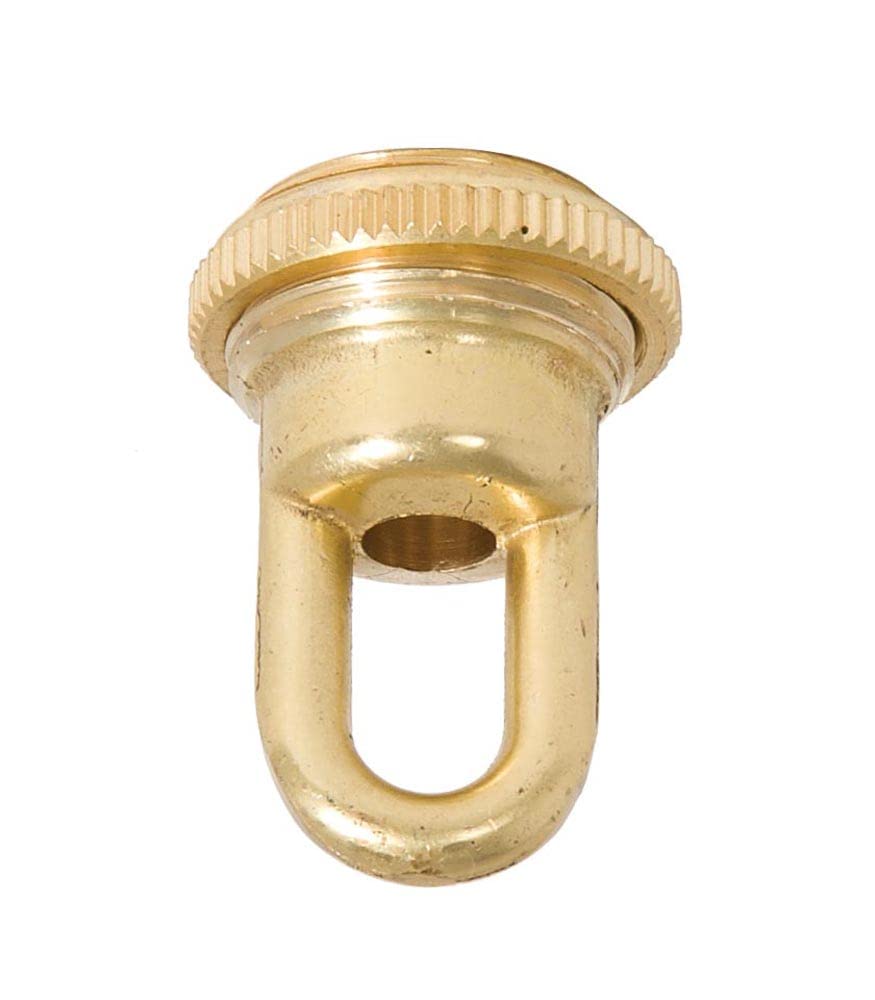 B&amp;P Lamp® Solid Cast Brass Screw Collar Loop for 1-1/16 Inch Center Hole Canopies, 1/4IP, Unfinished Brass