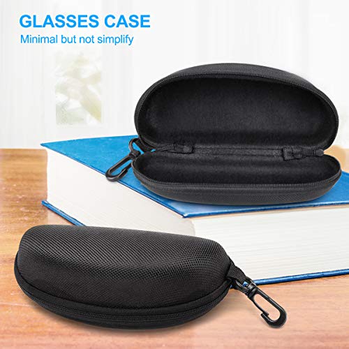 LINGSFIRE Semi-Hard Sunglasses Case(3 Pack), Portable Travel Zipper Eyegalsses Case for Men Women with Cleaning Cloth and Glasses Pouch - Thumbnail 4