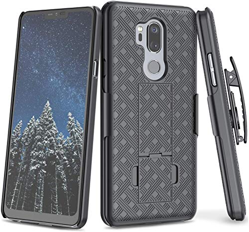 Verizon Case for LG V20, Shell Holster with Swivel Belt Clip, Non-Slip Texture, Shell with Built-in Kickstand, Combo Defender Cover Stand for LG V20 - Black