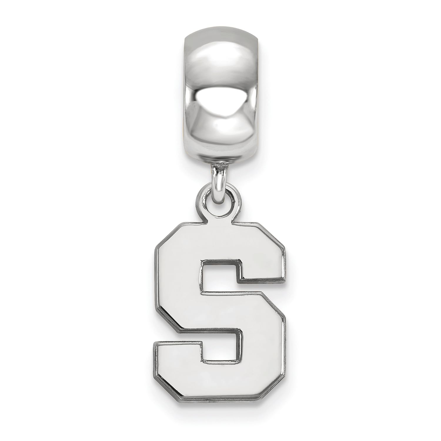 Michigan State Bead Charm Small (1/2 Inch) Dangle (Sterling Silver)