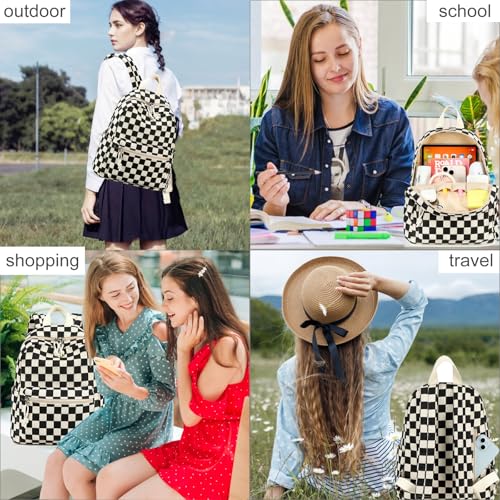 LEDAOU Mini Backpack Set Fashion Bookbags with Purse Wallet Cute Backpack Set for Women Teens School Travel Bag4