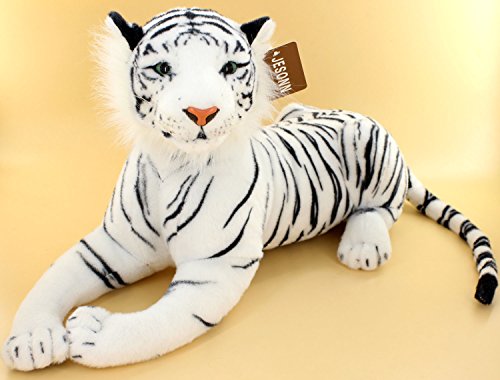 Jesonn Realistic Stuffed Animals Tiger Toys Plush (White, 18.9 Inch) #TOP2