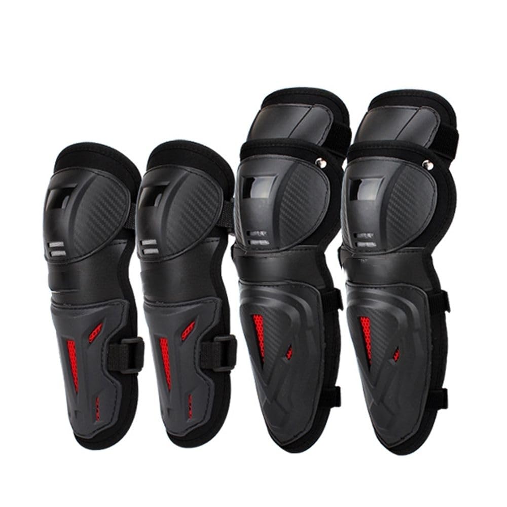 Cuscinetti per ginocchia e gomiti regolabili Set di armature protettive ABS motociclismo ciclismo corse