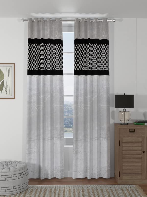 Buy Glammy Velvet Solid Long Crush Plain Door Curtain Parda for Drawing