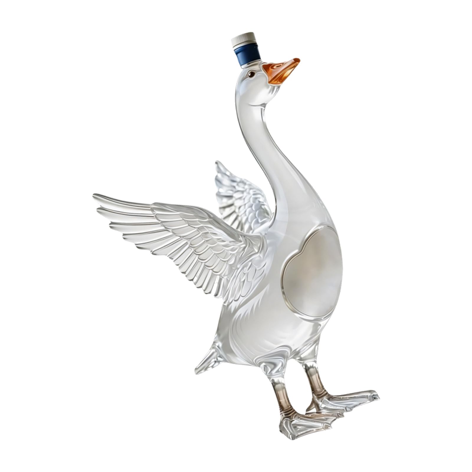 fexxkg Bird Shaped Spirits Decanter Clear Glass Bottle with Spread Wing Design, Decorative Liquor Display for Home Counter, Din