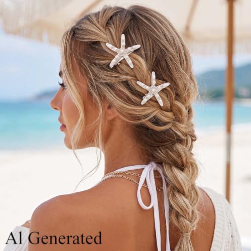 BARTOSI Starfish Pinzas para el Cabello Accesorios de Pelo de Sirena (Pack de 2) miniatura 5
