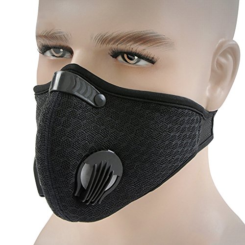 HotMall-US Protective face and Mouth,Unisex,Washable, Reusable Protective Breathable Anti Dust Fog Windproof Outdoor Sports Cycling Facial Mouth Protection Black 5pcs