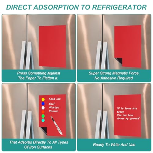 Tableau magnétique effaçable 0,6mm rouge souple pour frigo et bureau
