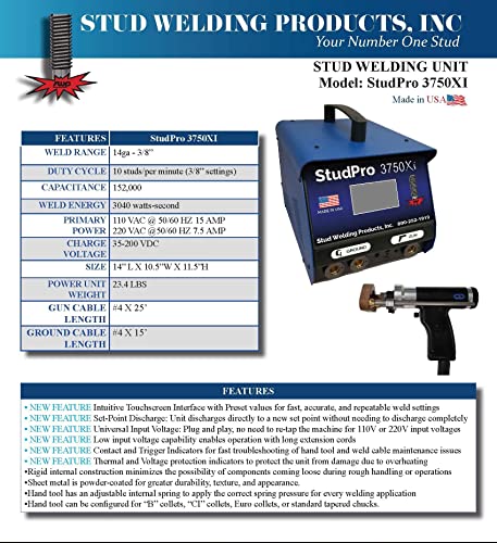 Studpro 3750Xi Studwelder 3/8" Capacitor Discharge Stud Welder #TOP4