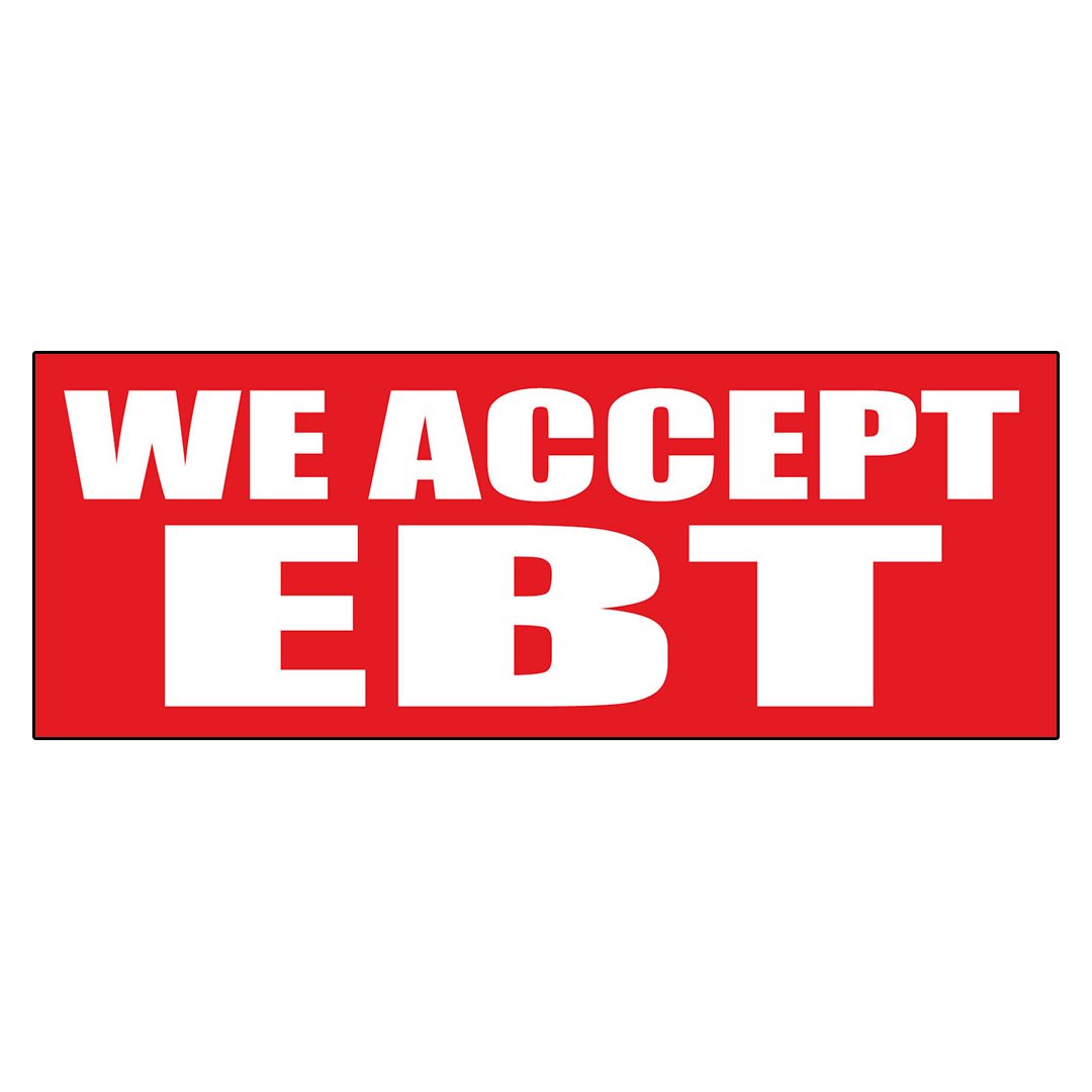 We Accept Ebt Promotion Business Decal Sticker Retail Store Sign - 9.5 x 24 inches