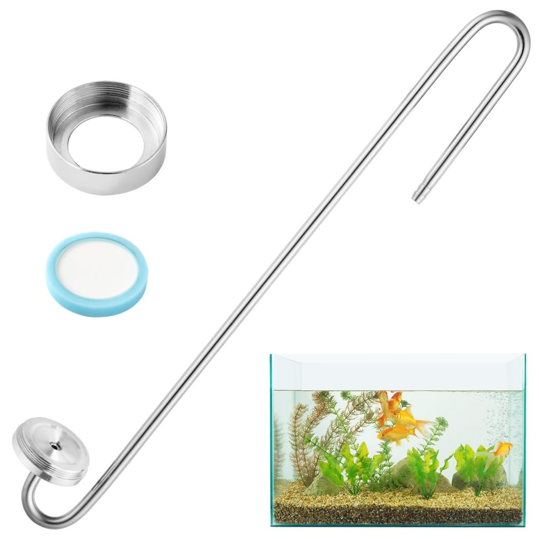 Generisch Dyfuzor CO2 do akwarium, dyfuzor CO2 o wysokiej szybkości rozpuszczania do zbiornika na ryby, akwarium, CO2 Bubbler Refiner w kształcie S, 30,5 cm, do roślin wodnych