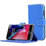 Snugg Legacy Leather Flip Wallet Case with Card Slots for iPhone 7 – Blue