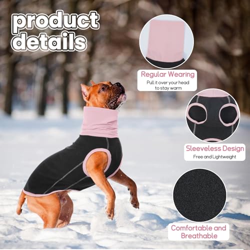 MHaustlie Hundepullover Großer Hund Rollkragenpullover Windhund Hundepullover Rot Warm Strickpullover Hund Groß Fleece Hunde Pullover Winter Warme Sweatshirt Hunde Wintermantel (Dunkelgrau, 3XL)