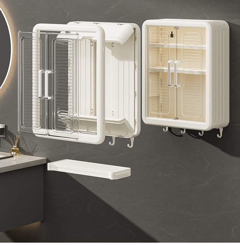 Zeus Wall Mounted Bathroom Organizer Cabinet with Transparent