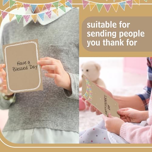 Image of Spiareal 100 Pcs Blank Note Cards Index Card, Kraft Paper, 4 x 6 in, Banner