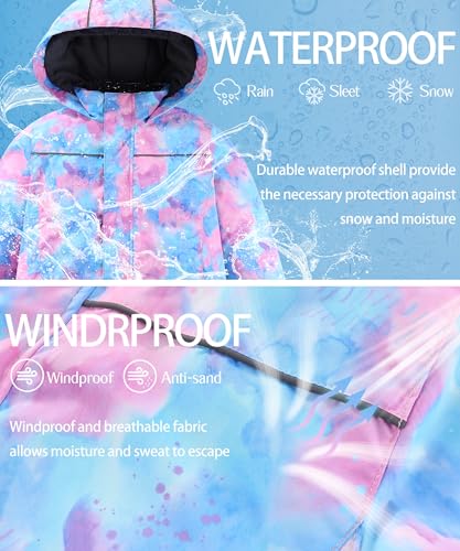 Image of M2C Boys Girls 2-Piece Snowsuit Thicken Patterned Ski Jackets and Pants