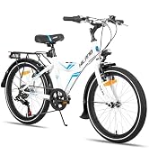 HILAND 20/24 inch kinderfiets mountainbike voor kinderen jongens meisjes vanaf 6 7 8 9 10 jaar met S