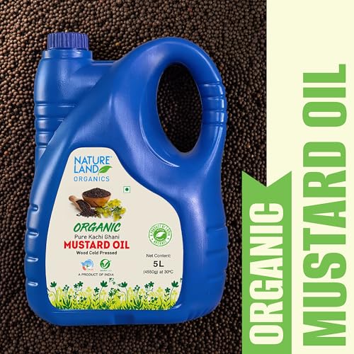 Image of Natureland Organics Kachhi Ghani Pure Mustard Oil 5 Ltr - Cold Pressed