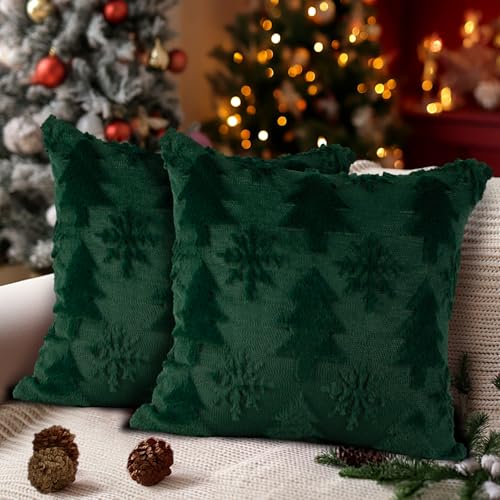 Lanpn 2 Stück Winter Kissenbezug Weihnachten Kissenhülle 45x45 cm,...