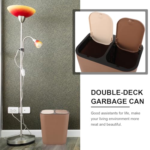Caneca de basura doble con doble tapa 12.5 gal plástica miniatura 3